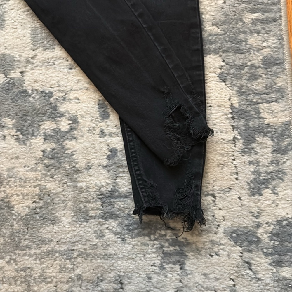 Free People FP Highrise Distressed Skinny Jeans, Faded Black, SZ 25 - Picture 5 of 8